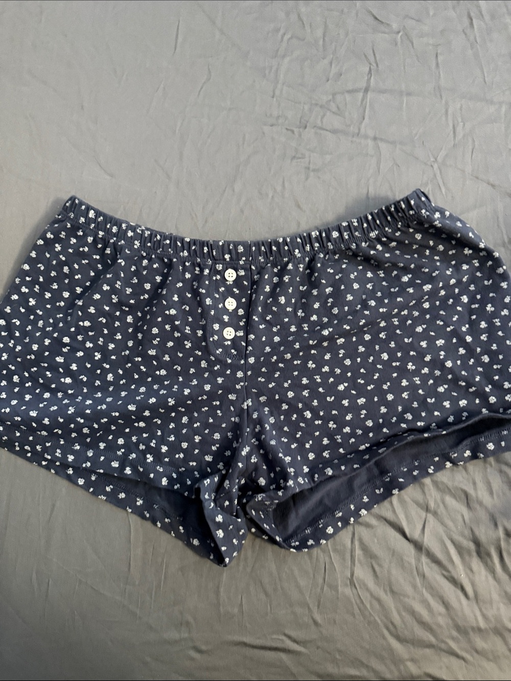 Brandy Melville Navy Blue Floral Lounge Shorts